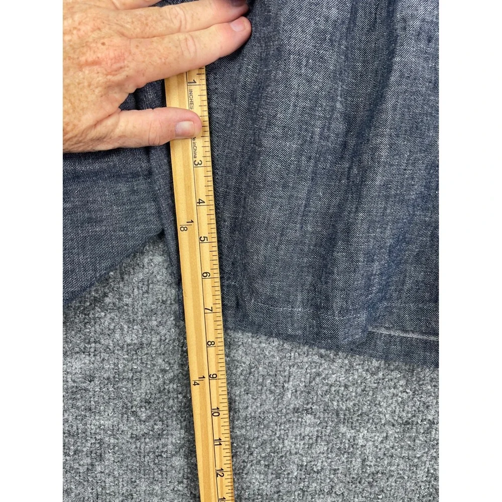 Sun Stone Shorts Mens XL Blue Linen Cotton Elastic Waist Drawstring